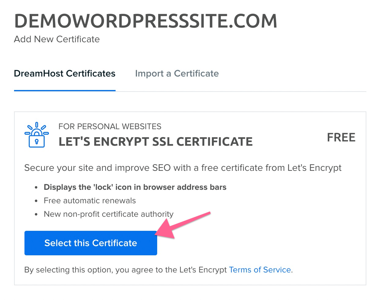 Install the SSL Certificate